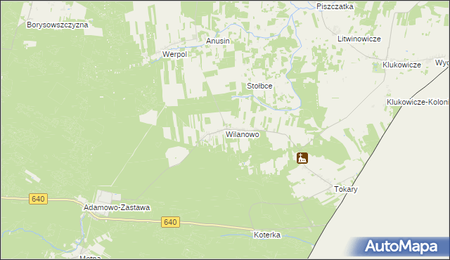 mapa Wilanowo gmina Mielnik, Wilanowo gmina Mielnik na mapie Targeo