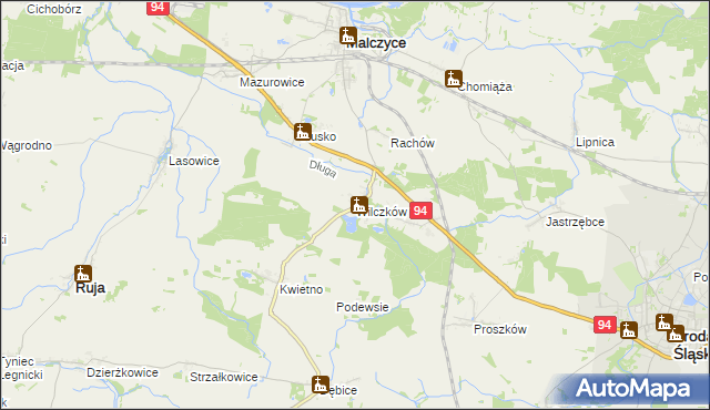 mapa Wilczków gmina Malczyce, Wilczków gmina Malczyce na mapie Targeo