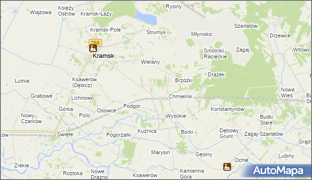 mapa Winnica gmina Kramsk, Winnica gmina Kramsk na mapie Targeo