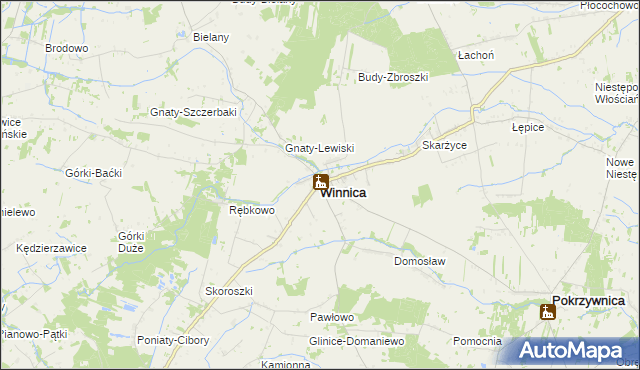 mapa Winnica powiat pułtuski, Winnica powiat pułtuski na mapie Targeo