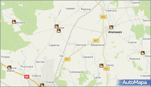 mapa Wiśnicze, Wiśnicze na mapie Targeo