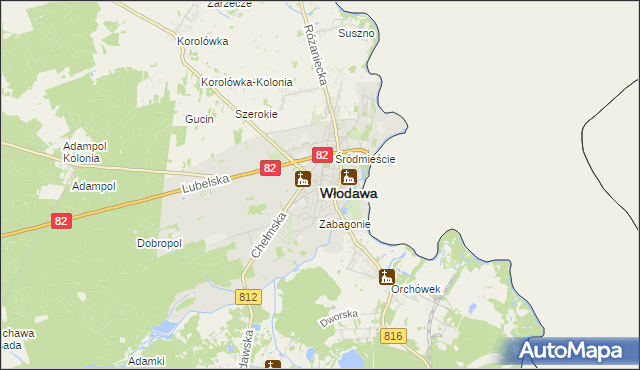 mapa Włodawa, Włodawa na mapie Targeo