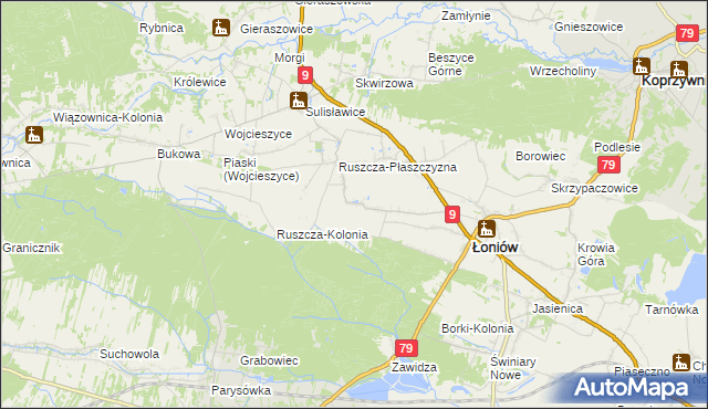 mapa Wnorów, Wnorów na mapie Targeo