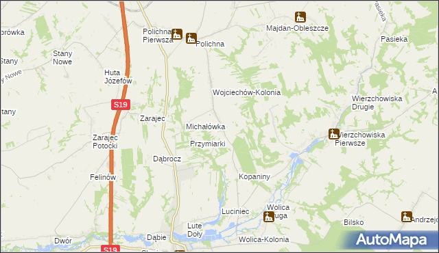 mapa Wojciechów gmina Szastarka, Wojciechów gmina Szastarka na mapie Targeo