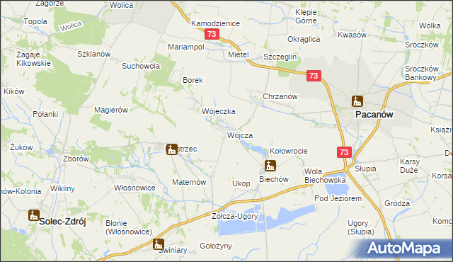 mapa Wójcza, Wójcza na mapie Targeo