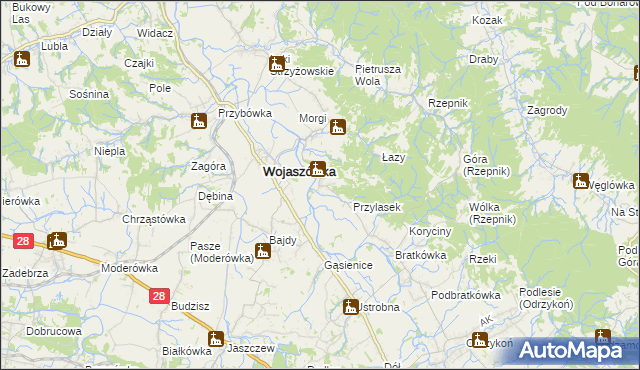 mapa Wojkówka, Wojkówka na mapie Targeo