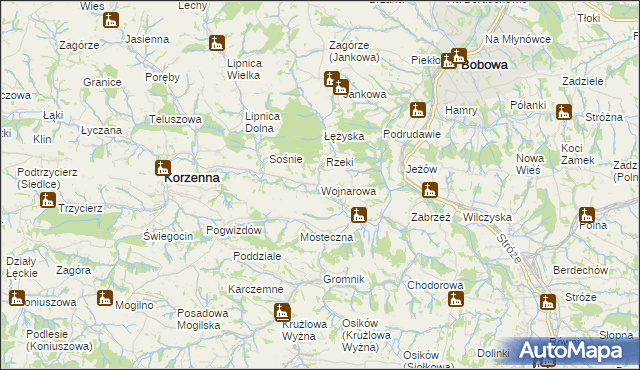 mapa Wojnarowa, Wojnarowa na mapie Targeo