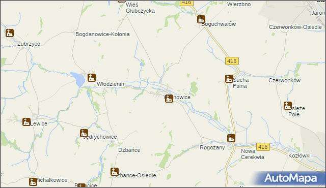 mapa Wojnowice gmina Kietrz, Wojnowice gmina Kietrz na mapie Targeo