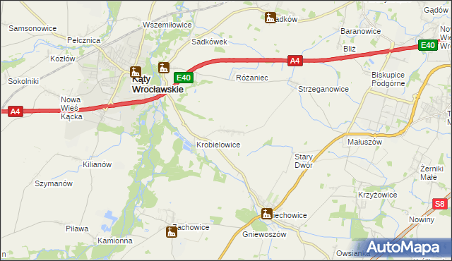 mapa Wojtkowice, Wojtkowice na mapie Targeo