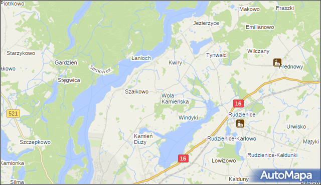 mapa Wola Kamieńska, Wola Kamieńska na mapie Targeo