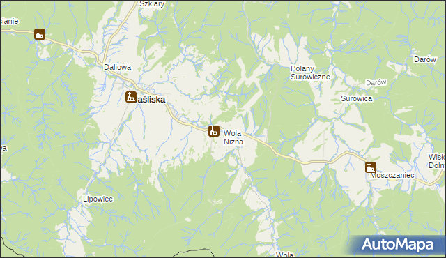 mapa Wola Niżna, Wola Niżna na mapie Targeo