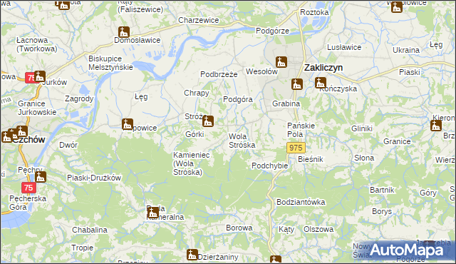 mapa Wola Stróska, Wola Stróska na mapie Targeo