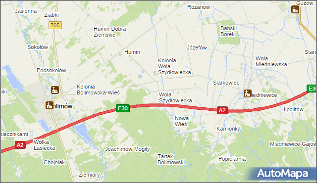 mapa Wola Szydłowiecka, Wola Szydłowiecka na mapie Targeo