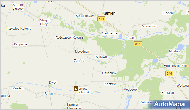 mapa Wolawce, Wolawce na mapie Targeo