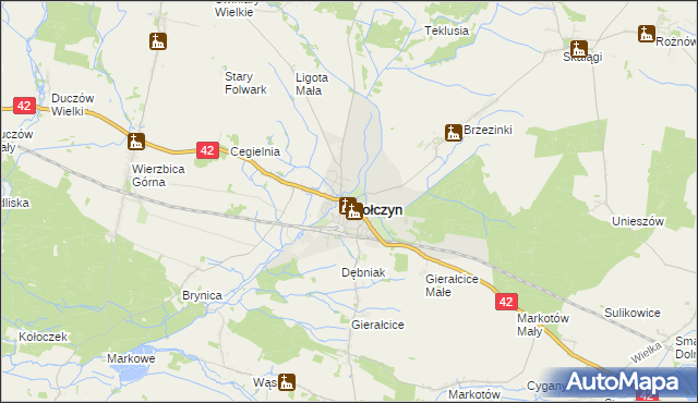 mapa Wołczyn powiat kluczborski, Wołczyn powiat kluczborski na mapie Targeo