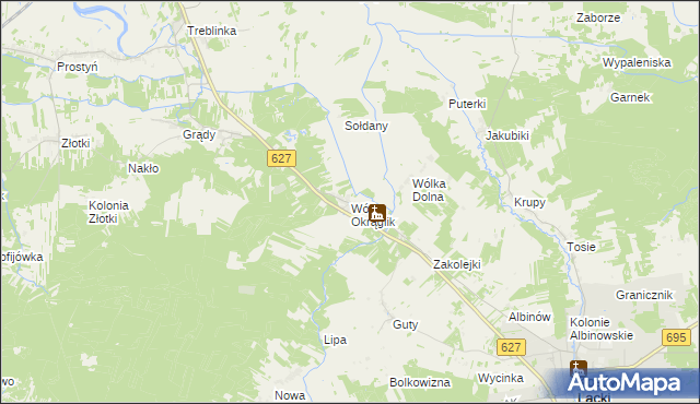 mapa Wólka Okrąglik, Wólka Okrąglik na mapie Targeo