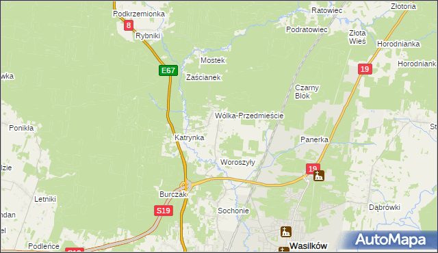 mapa Wólka Poduchowna, Wólka Poduchowna na mapie Targeo