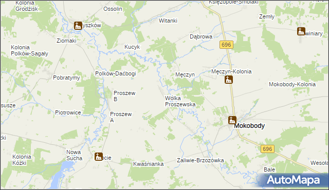 mapa Wólka Proszewska, Wólka Proszewska na mapie Targeo