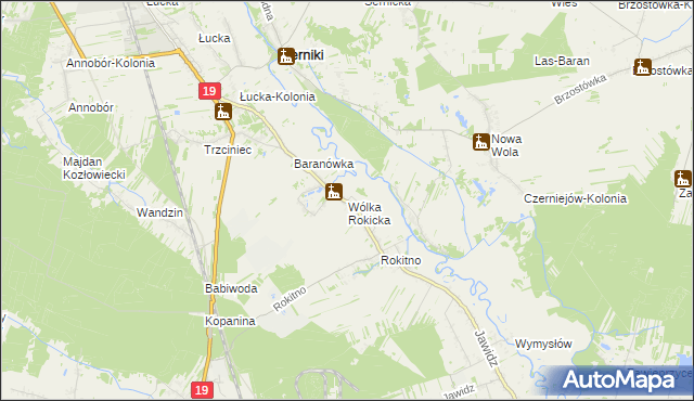 mapa Wólka Rokicka, Wólka Rokicka na mapie Targeo