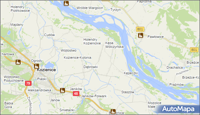 mapa Wólka Tyrzyńska B, Wólka Tyrzyńska B na mapie Targeo