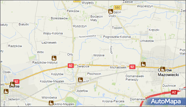 mapa Wolskie, Wolskie na mapie Targeo