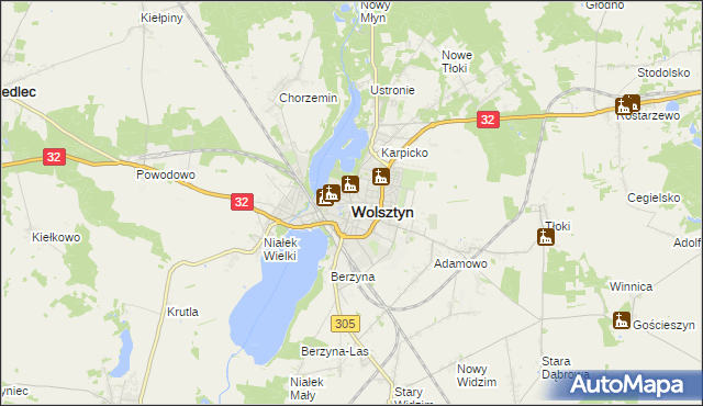 mapa Wolsztyn, Wolsztyn na mapie Targeo