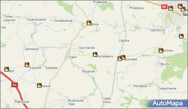 mapa Wrocisławice, Wrocisławice na mapie Targeo