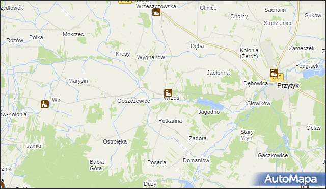mapa Wrzos, Wrzos na mapie Targeo