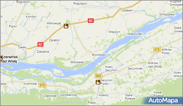 mapa Wychódźc, Wychódźc na mapie Targeo