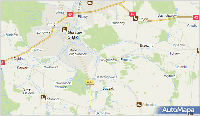 mapa Wygiełdów, Wygiełdów na mapie Targeo