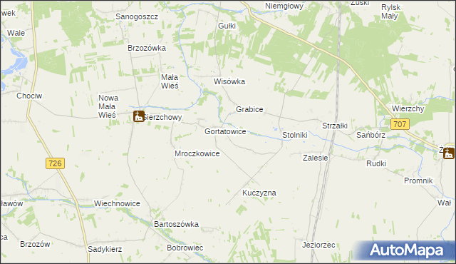 mapa Wylezinek, Wylezinek na mapie Targeo