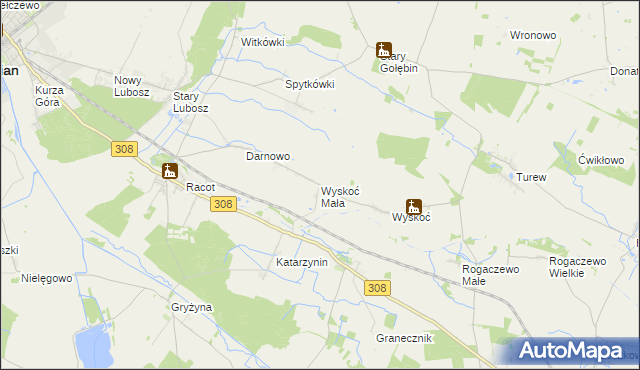 mapa Wyskoć Mała, Wyskoć Mała na mapie Targeo