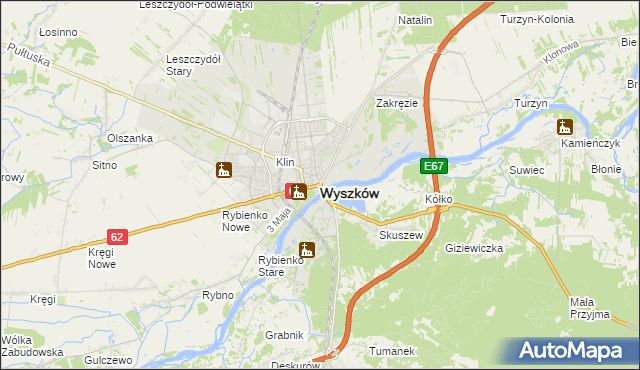 mapa Wyszków, Wyszków na mapie Targeo