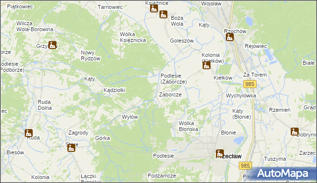 mapa Zaborcze, Zaborcze na mapie Targeo