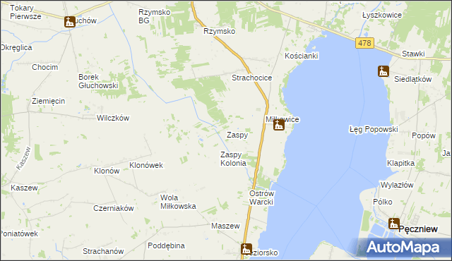 mapa Zaspy, Zaspy na mapie Targeo