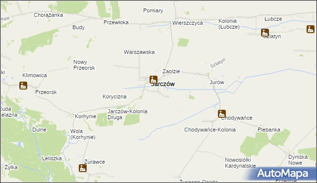 mapa Zawady gmina Jarczów, Zawady gmina Jarczów na mapie Targeo