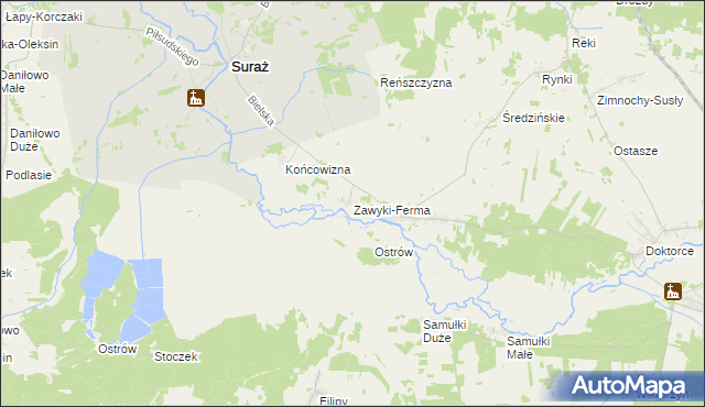 mapa Zawyki-Ferma, Zawyki-Ferma na mapie Targeo