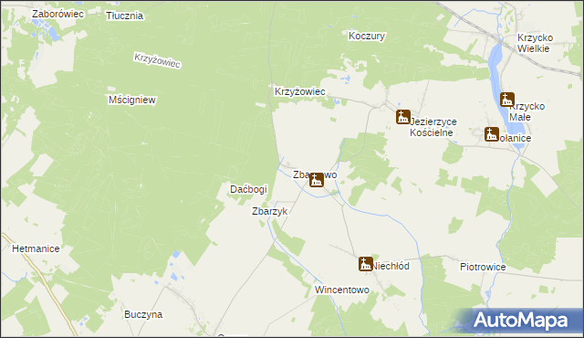 mapa Zbarzewo, Zbarzewo na mapie Targeo