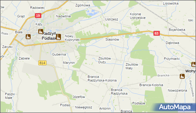 mapa Zbulitów Duży, Zbulitów Duży na mapie Targeo