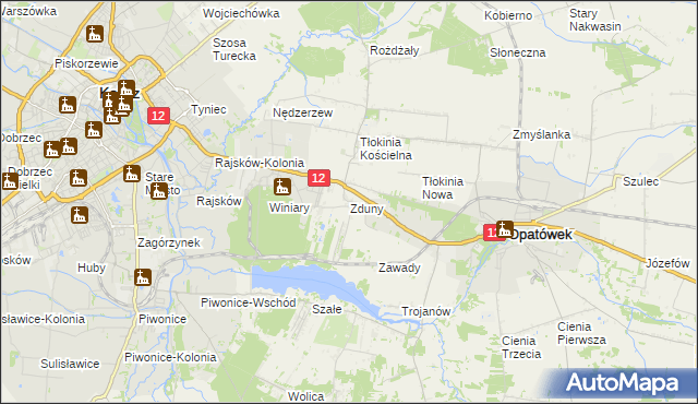 mapa Zduny gmina Opatówek, Zduny gmina Opatówek na mapie Targeo