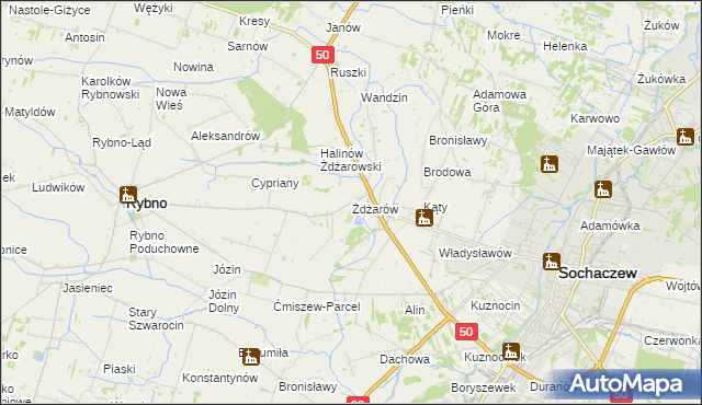 mapa Żdżarów, Żdżarów na mapie Targeo