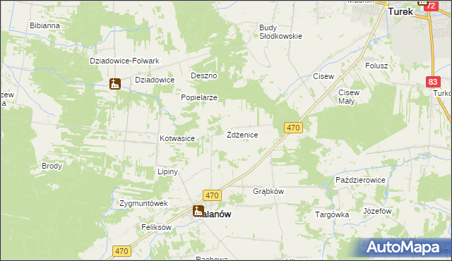 mapa Żdżenice, Żdżenice na mapie Targeo