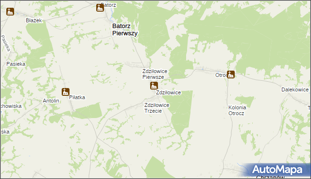 mapa Zdziłowice, Zdziłowice na mapie Targeo
