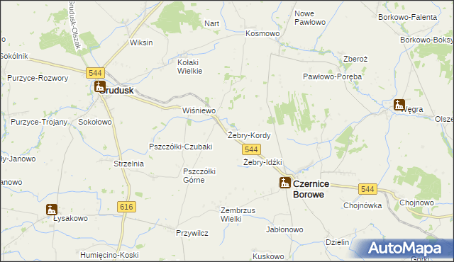 mapa Żebry-Kordy, Żebry-Kordy na mapie Targeo