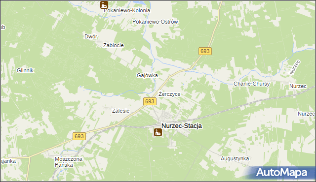 mapa Żerczyce, Żerczyce na mapie Targeo