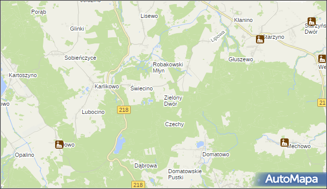 mapa Zielony Dwór gmina Krokowa, Zielony Dwór gmina Krokowa na mapie Targeo