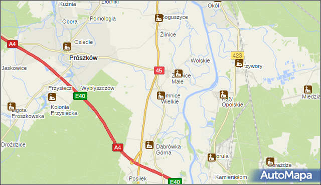 mapa Zimnice Wielkie, Zimnice Wielkie na mapie Targeo