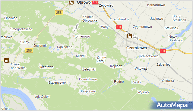 mapa Zimny Zdrój, Zimny Zdrój na mapie Targeo
