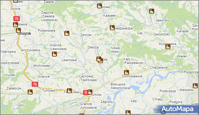 mapa Złota gmina Czchów, Złota gmina Czchów na mapie Targeo