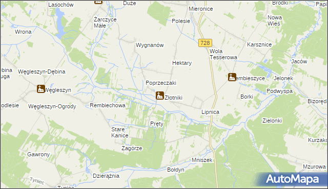 mapa Złotniki gmina Małogoszcz, Złotniki gmina Małogoszcz na mapie Targeo